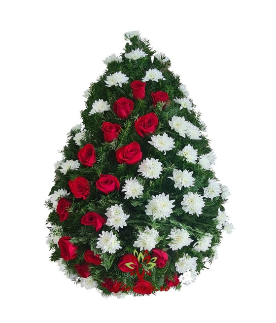 Coroana Funerara Trandafiri si Crizantema